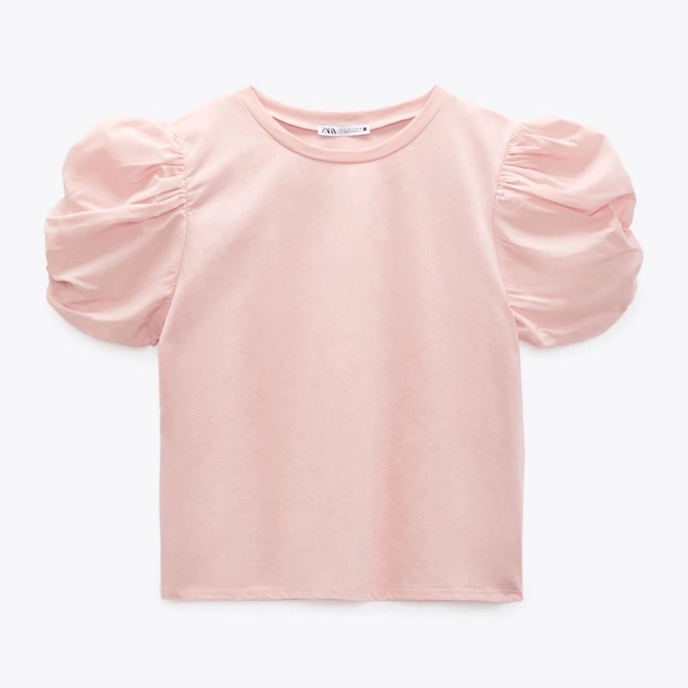Zara Blush Puff Sleeve Blouse